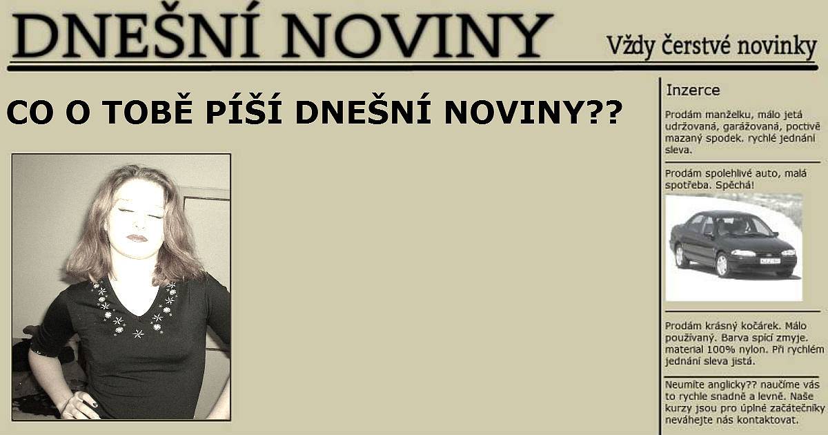 Co o tobě píší dnešní noviny?