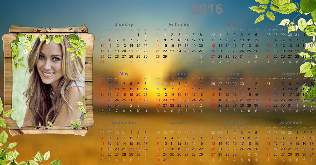 Vytvoř si svůj kalendář pro rok 2016