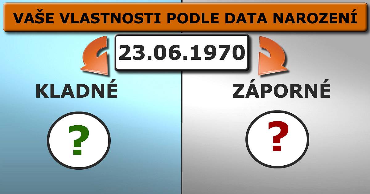 Vaše kladné a záporné vlastnosti podle data narození