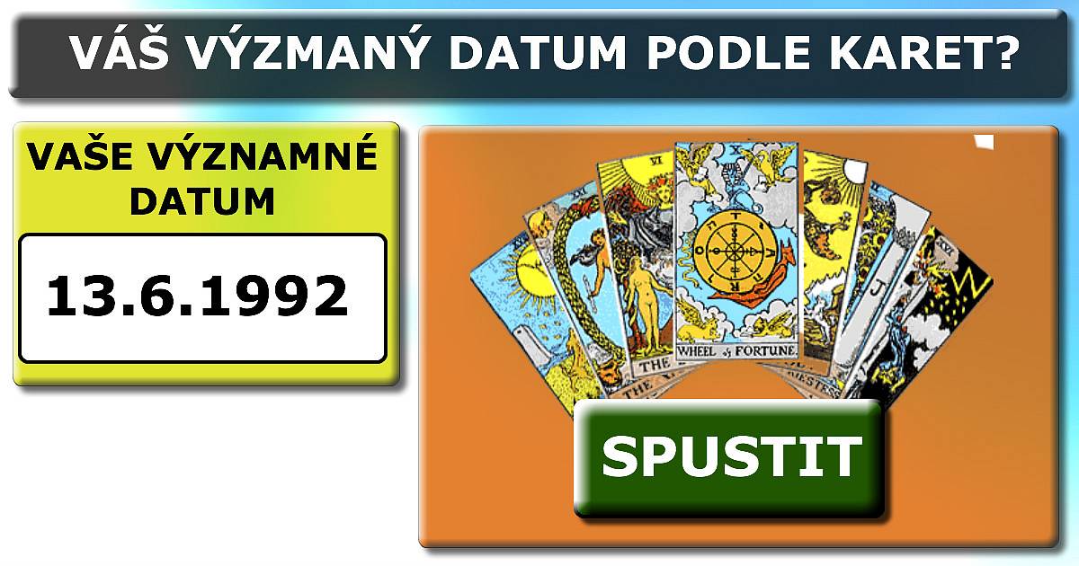 Váš vyznamný datum podle karet