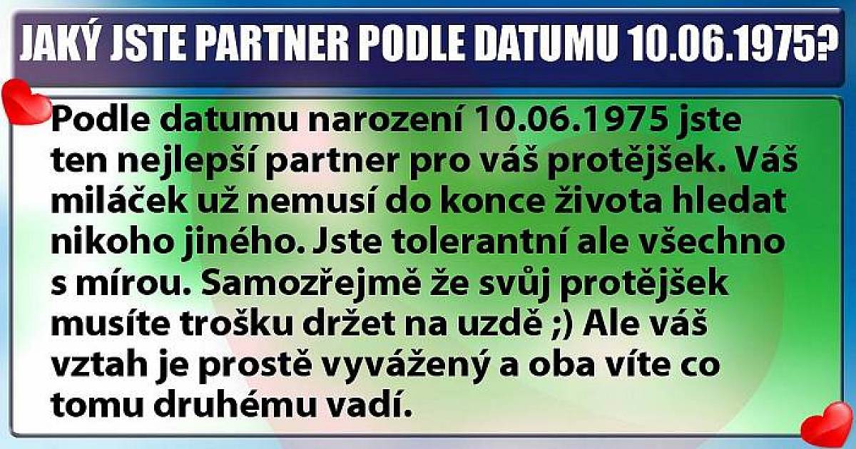 Jaký jste partner podle vašeho datumu narození?
