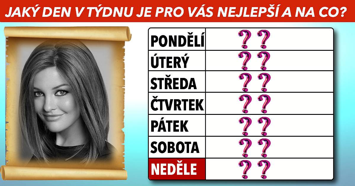 Jaký den v týdnu je pro vás nejlepší a na co?