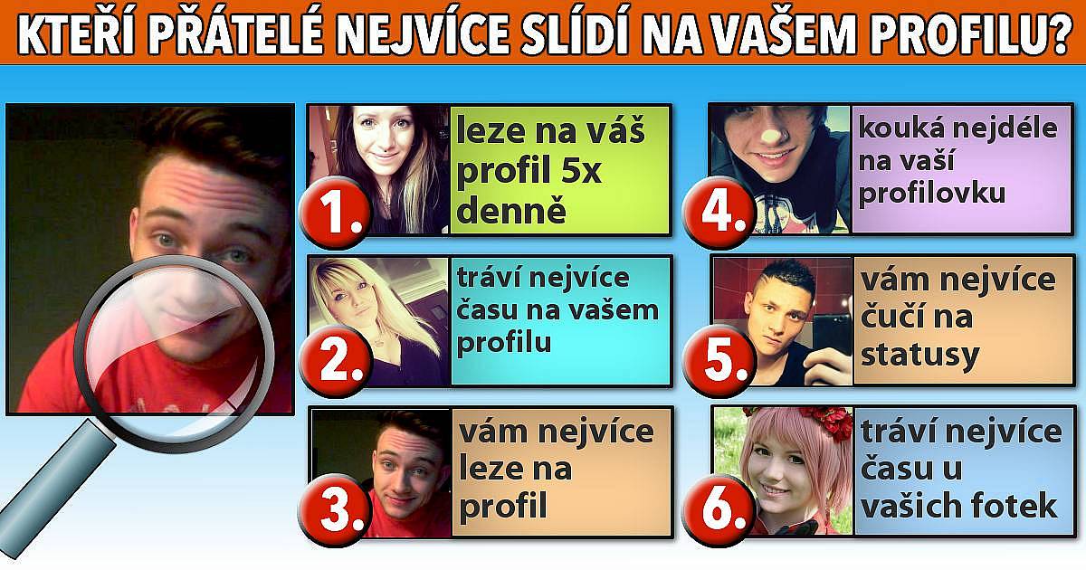 Kteří přátelé vám nejvíce slídí na vašem profilu?