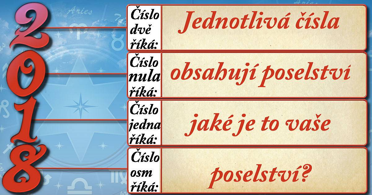 Jednotlivá čísla roku 2018 obsahují poselství. Víte jaké je to vaše?