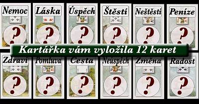 Vyložím 12 karet přímo pro tebe. Co řeknou o tvých následujících týdnech? Chceš znát odpověď? Markéta