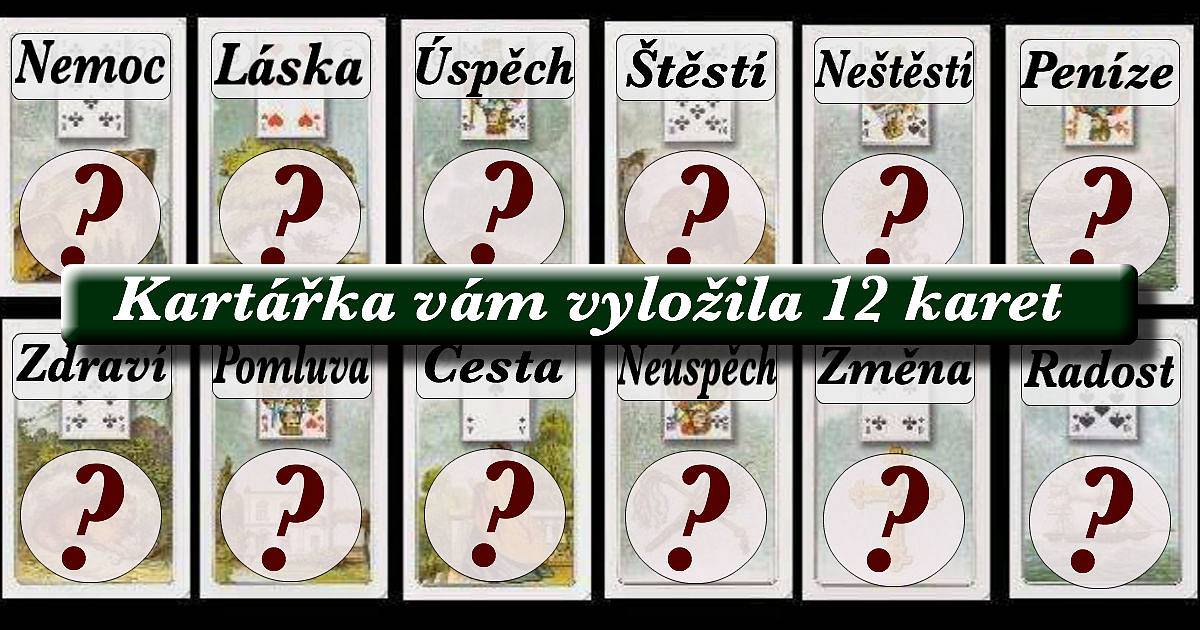 Vyložím 12 karet přímo pro tebe. Co řeknou o tvých následujících týdnech? Chceš znát odpověď? Markéta