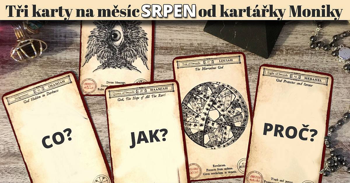 3 karty na měsíc srpen od kartářky Moniky